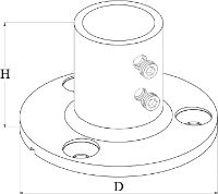 66494 25mm Flag Pole Base  Dimensions 