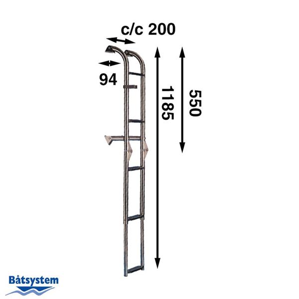 Ladder Telescopic, Folding, 1185mm, 5 Steps - BUT55