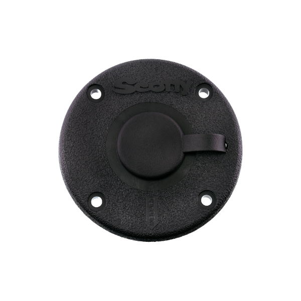 Scotty 344 Round Flush Deck Mount, Black, Sealed Base