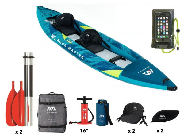 Aqua Marina Steam-412 Whitewater Kayak, Paddle & Aquapac Classic Case- Exclusive Bundle Price