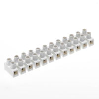 32A/450V Marine Connector Block, 12 Way, Nickel Plated Brass & Polythene