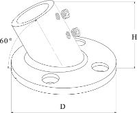 66504 25mm Flag Pole Base 60 dimensions