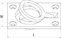 66538 63mm x 44mm flush Lifting pull dimensions