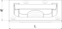 66541 76mm x 56mm Flush Lifting Pull Dimensions