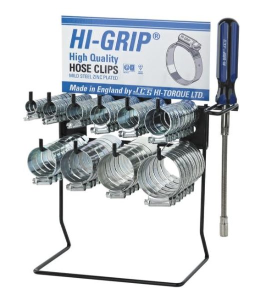 Hi-Grip Dispenser Stand w/  100 Clips (12-50) & Hi-Grip Flexi Screwdriver