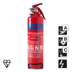 FireBlitz 1kg Fire Extinguisher - 8A 34B C Dry Powder