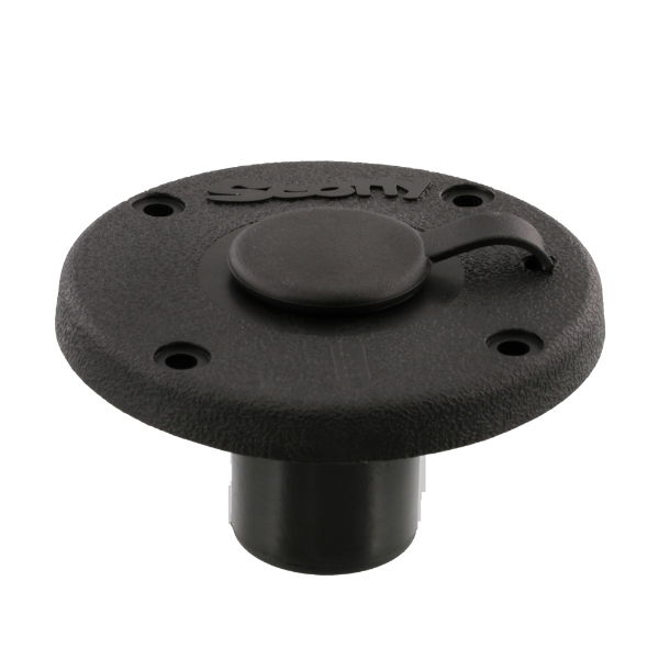 Scotty 344 Round Flush Deck Mount, Black, Sealed Base