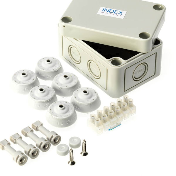 Small Waterproof 6 Way Connector Junction Box Kit - 65 x 94 x 57 mm