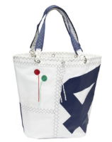 Sea Girl Sailcloth Shopping Bag  - Navy Blue Detail